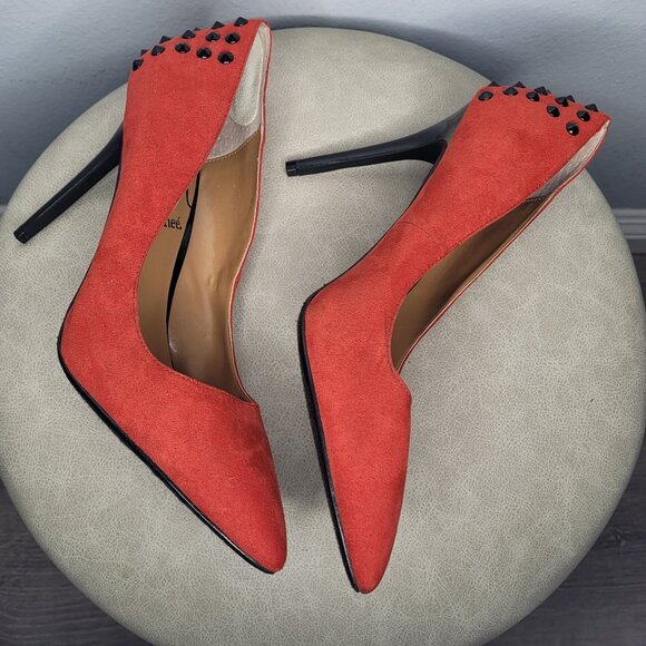J. Renee Red Suede Studded Stiletto Pumps – Size 12M (New Without Box) - Picture 6 of 9